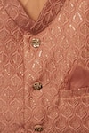 All Boy Couture_Pink Chanderi, Cotton, Silk Sequins, Thread Work Kurta Set With Nehru Jacket _Online_at_Aza_Fashions
