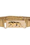 Shop_Sabyasachi_Gold - Mekong Military Royal Bengal Tiger Belt_at_Aza_Fashions