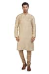 Buy_Nitesh Singh Chauhan_Beige Cotton Silk Kurta Set_Online_at_Aza_Fashions