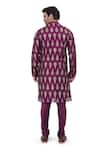 Shop_Nitesh Singh Chauhan_Purple Chanderi Art Silk Hand Foil Kurta Set  _at_Aza_Fashions