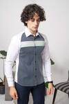 Buy Abkasa White Cotton Clipper Color Blocked Shirt Online at Aza Fashions Buy_Abkasa_White Cotton Clipper Color Blocked Shirt _Online_at_Aza_Fashions