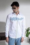 Buy Abkasa White Cotton Embroidery Hound Shirt Online at Aza Fashions Buy_Abkasa_White Cotton Embroidery Hound Shirt _Online_at_Aza_Fashions