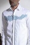 Shop Abkasa White Cotton Embroidery Hound Shirt Online at Aza Fashions Shop_Abkasa_White Cotton Embroidery Hound Shirt _Online_at_Aza_Fashions