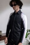 Buy_Abkasa_Black 100% Cotton Racer Slim Fit Shirt  _Online_at_Aza_Fashions