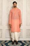Buy_Aryavir Malhotra_Peach Cotton Kurta And Dhoti Pant Set_Online_at_Aza_Fashions