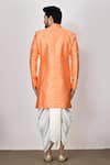 Shop_Samyukta Singhania_Orange Sherwani Jacquard Woven Geometric Dhoti Pant Set_at_Aza_Fashions