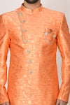 Buy_Samyukta Singhania_Orange Sherwani Jacquard Woven Geometric Dhoti Pant Set_Online_at_Aza_Fashions
