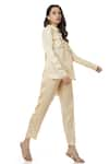 Ankita_Beige Slub Satin Shirt Collar  _Online_at_Aza_Fashions