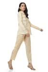 Buy_Ankita_Beige Slub Satin Pant  _at_Aza_Fashions