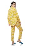 Shop_Ankita_Yellow Cotton Animal Print Pant  _at_Aza_Fashions