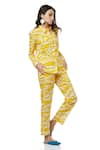 Ankita_Yellow Cotton Animal Print Pant  _Online_at_Aza_Fashions