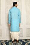 Shop_Aryavir Malhotra_Sky Blue Cotton Solid Straight Kurta And Dhoti Pant Set For Men_at_Aza_Fashions