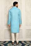 Shop_Aryavir Malhotra_Sky Blue Cotton Solid Pastel Straight Kurta For Men_at_Aza_Fashions