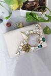 Buy_A Clutch Story_White Embellished Bird Resin Box Clutch _at_Aza_Fashions