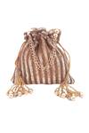 Buy_A Clutch Story_Gold Sequins, Beads Silk Potli Bag _at_Aza_Fashions