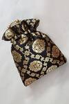 Shop_A Clutch Story_Black Banarasi Silk Potli Bag_at_Aza_Fashions