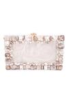 Buy_A Clutch Story_White Embellished Resin Clutch With Sling _at_Aza_Fashions