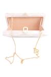 A Clutch Story_White Embellished Resin Clutch With Sling _Online_at_Aza_Fashions