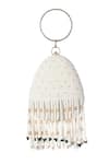 Shop_A Clutch Story_White Embroidered Pearl Tassel Clutch _at_Aza_Fashions