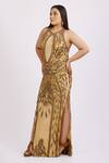 Ambrosia_Beige Round Sequin Embroidered Gown _Online_at_Aza_Fashions