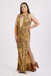 Buy_Ambrosia_Beige Round Sequin Embroidered Gown _Online_at_Aza_Fashions