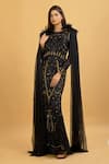 Buy_Ambrosia_Black Round Sequin Embroidered Gown _at_Aza_Fashions