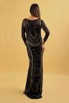 Shop_Ambrosia_Black Round Sequin Embroidered Gown _at_Aza_Fashions