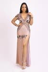 Buy_Ambrosia_Pink Sequin Embroidered Gown_at_Aza_Fashions