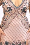 Ambrosia_Pink V Neck Sequin Embroidered Gown _at_Aza_Fashions