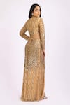 Ambrosia_Gold V Neck Sequin Embroidered Gown_Online_at_Aza_Fashions