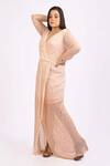Ambrosia_Peach V Neck Embroidered Gown_Online_at_Aza_Fashions