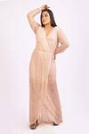 Buy_Ambrosia_Peach V Neck Embroidered Gown_Online_at_Aza_Fashions