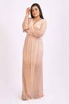 Shop_Ambrosia_Peach V Neck Embroidered Gown_Online_at_Aza_Fashions