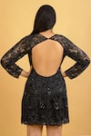 Shop Ambrosia Black Round Embroidered Dress at Aza Fashions Shop_Ambrosia_Black Round Embroidered Dress_at_Aza_Fashions