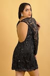 Ambrosia Black Round Embroidered Dress at Aza Fashions Ambrosia_Black Round Embroidered Dress_at_Aza_Fashions