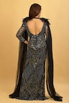 Shop_Ambrosia_Black Halter Neck Embroidered Gown_at_Aza_Fashions