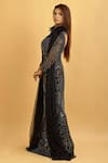 Ambrosia_Black Halter Neck Embroidered Gown_Online_at_Aza_Fashions
