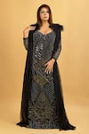 Shop_Ambrosia_Black Halter Neck Embroidered Gown_Online_at_Aza_Fashions