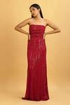 Buy_Ambrosia_Red Straight Across Embroidered Gown_Online_at_Aza_Fashions