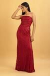 Shop_Ambrosia_Red Straight Across Embroidered Gown_Online_at_Aza_Fashions