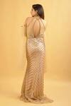 Shop_Ambrosia_Gold Halter Neck Embroidered Gown_at_Aza_Fashions