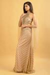 Shop_Ambrosia_Gold Halter Neck Embroidered Gown_Online_at_Aza_Fashions