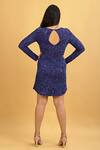 Shop Ambrosia Blue V Neck Embroidered Dress at Aza Fashions Shop_Ambrosia_Blue V Neck Embroidered Dress_at_Aza_Fashions