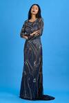 Ambrosia_Blue Round Embroidered Gown_Online_at_Aza_Fashions