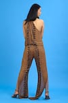 Shop_Ambrosia_Brown Embroidery Halter Neck Jumpsuit _at_Aza_Fashions