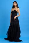 Ambrosia_Black Embroidery Straight Across Gown _Online_at_Aza_Fashions