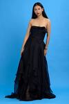 Buy_Ambrosia_Black Embroidery Straight Across Gown _Online_at_Aza_Fashions