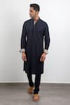 Buy_Arjan Dugal_Blue Sustainable Silk Viscose Kurta Set _at_Aza_Fashions