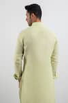 Shop_Arjan Dugal_Green Linen Pintuck Kurta Set  _at_Aza_Fashions