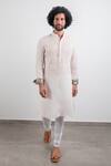 Buy_Arjan Dugal_Pink Linen Pintuck Kurta Set _at_Aza_Fashions